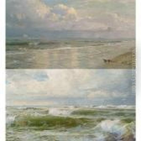 Seascapes: A Pair Of Paintings Oil Painting by William Trost Richards