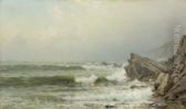 A Misty Morning On The Channel Coast, England Oil Painting by William Trost Richards