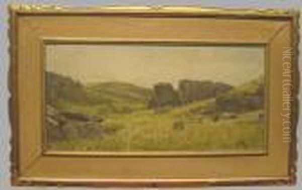 Rocky Hillside Oil Painting by William Trost Richards