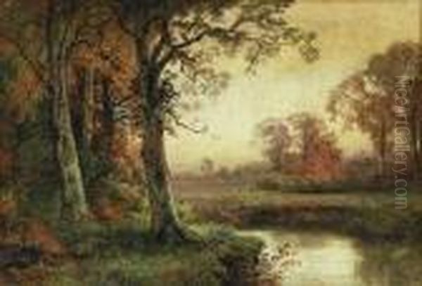 Landscape With Stream In Autumn Oil Painting by William Trost Richards