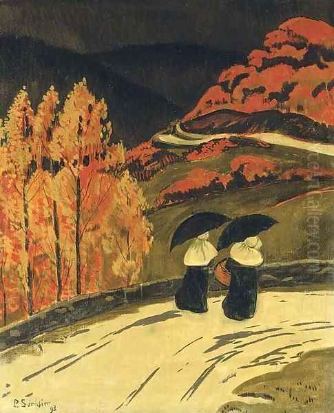 La pluie sur la route Oil Painting by Paul Serusier