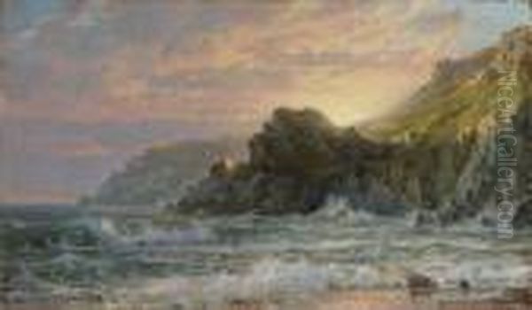 Sunset On A Rocky Coast Oil Painting by William Trost Richards