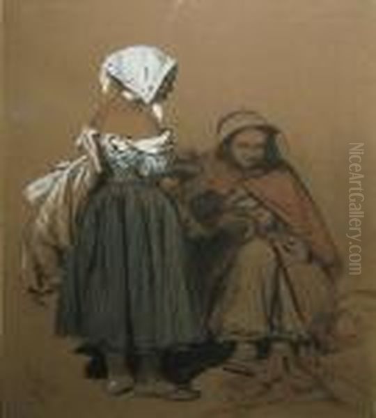 Deux Femmes Oil Painting by Thomas Miles Richardson