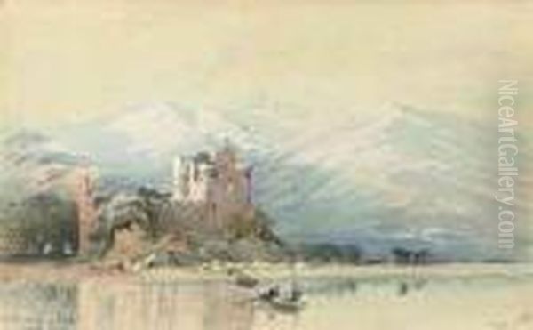 Kilchurn Castle, Loch Awe, West Scotland Oil Painting by Thomas Miles Richardson