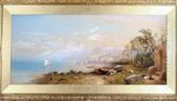 A View On The Coast Of Salerno Oil Painting by Thomas Miles Richardson