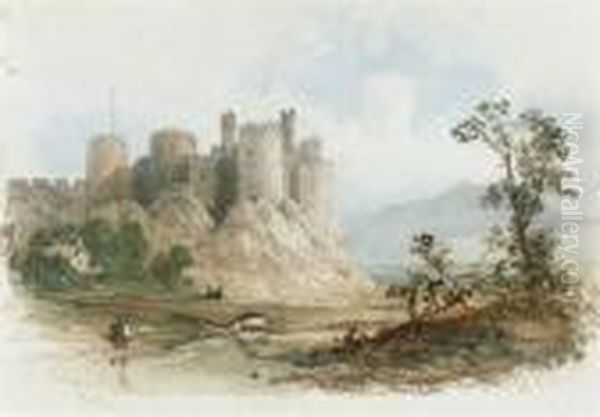 Conway Castle, Wales Oil Painting by Thomas Miles Richardson