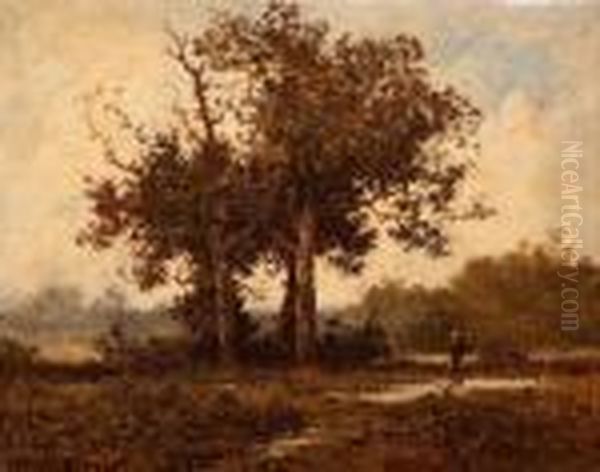 Walker On The Heath Oil Painting by Leon Richet