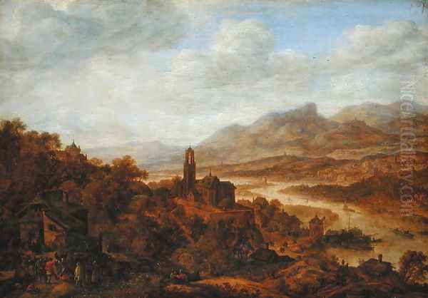 Landscape with the River Rhine, 1652 Oil Painting by Herman Saftleven