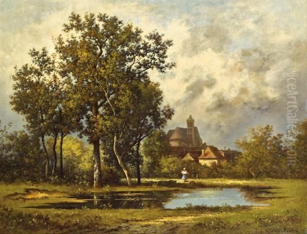 Am Weiher Oil Painting by Leon Richet