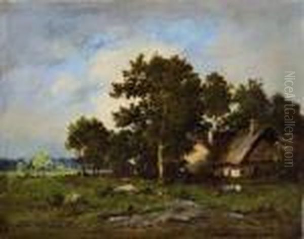 La Ferme Oil Painting by Leon Richet