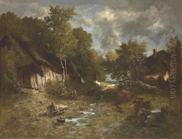 The Farm Oil Painting by Leon Richet