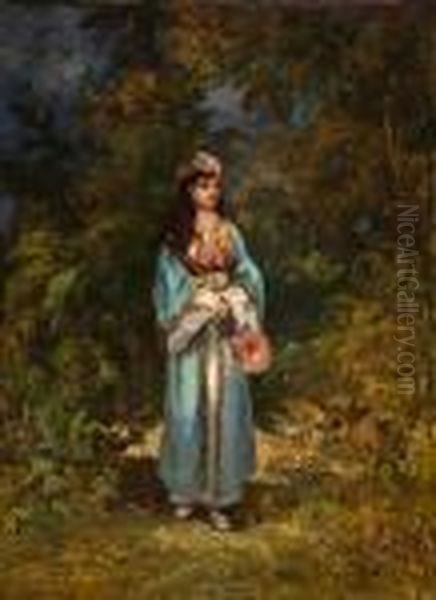 Une Fille Orientaliste Oil Painting by Leon Richet