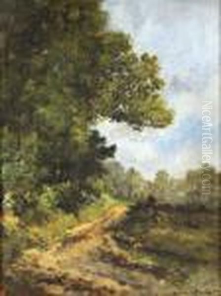 Chemin En Bordure De Foret Oil Painting by Leon Richet