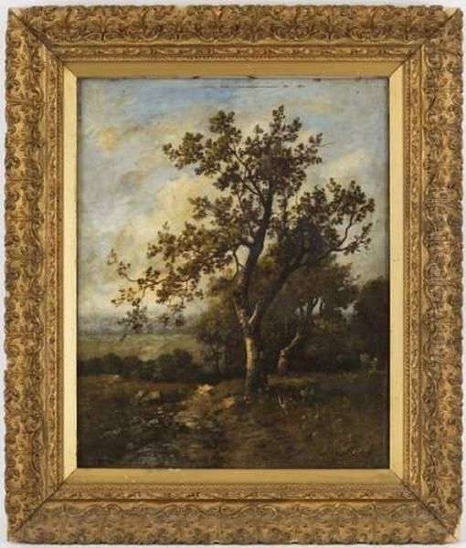 Paysage De Campagne Oil Painting by Leon Richet