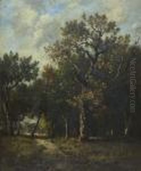  Barbizon, La Clairiere  Oil Painting by Leon Richet