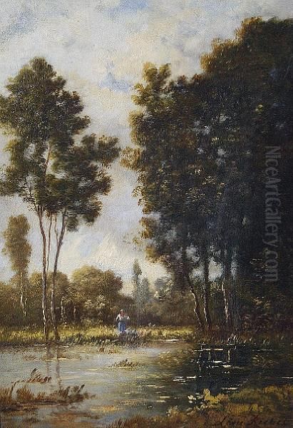 Au Bord De La Riviere Oil Painting by Leon Richet