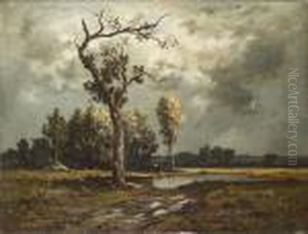 Landschaft Mit Baum Oil Painting by Leon Richet