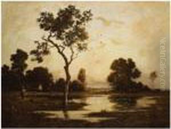 Paysanne Au Bord De L'eau Oil Painting by Leon Richet