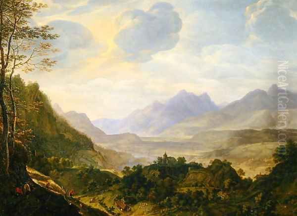 Rhenish landscape Oil Painting by Herman Saftleven