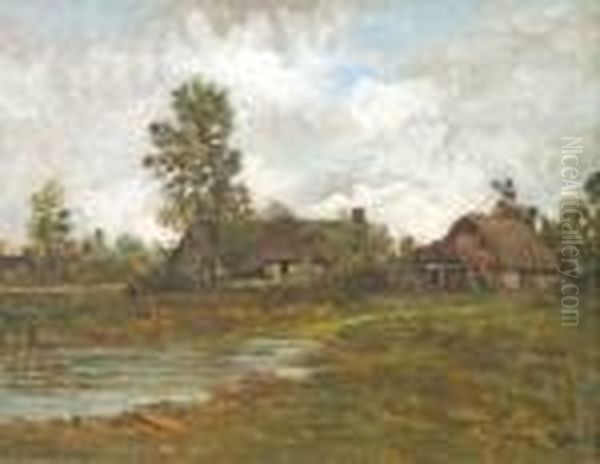  La Ferme  Oil Painting by Leon Richet