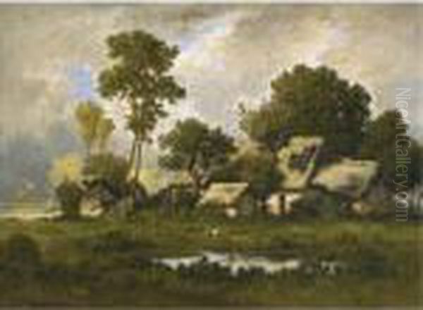 The Farm Oil Painting by Leon Richet