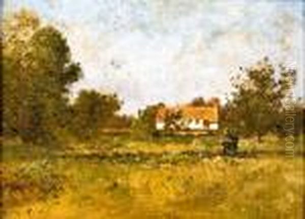 Ferme Dans Un Paysage Oil Painting by Leon Richet