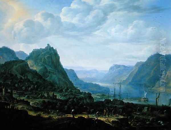 View on the Rhine, 1672 Oil Painting by Herman Saftleven