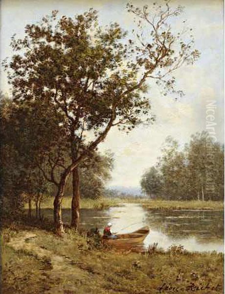 Pecheur A La Barque Oil Painting by Leon Richet