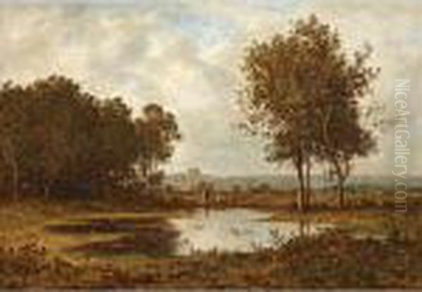 < La Mare En Foretde Oil Painting by Leon Richet