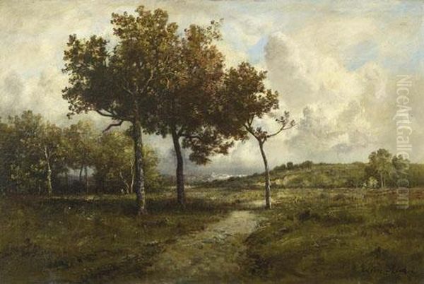 Landscape With Stream. Oil Painting by Leon Richet