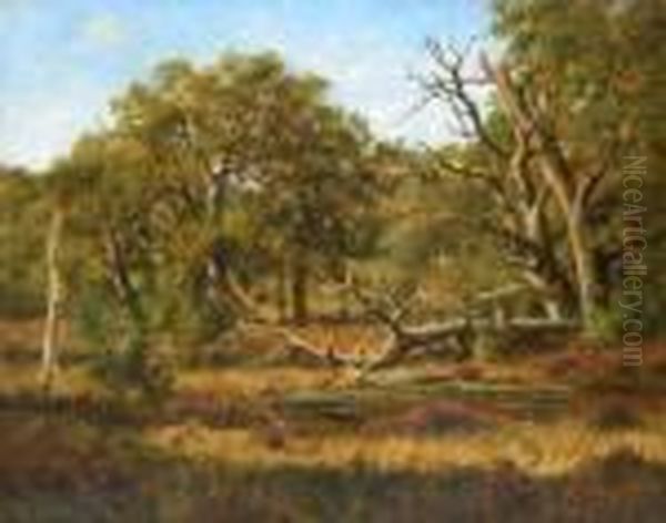 Forest Interior Oil Painting by Leon Richet