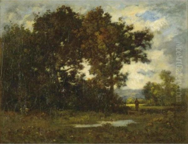 Figure In The Woods Oil Painting by Leon Richet