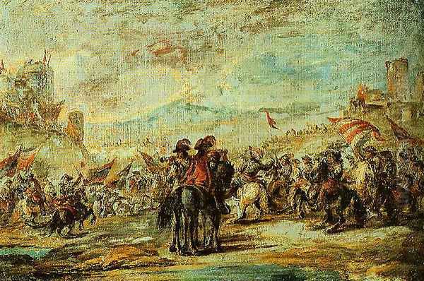 The Cavalry Charge Oil Painting by Francesco Simonini