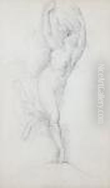 Study Of A Dancing Nude Oil Painting by George Richmond