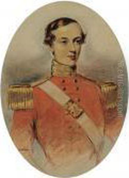 Portrait Of An Officer Oil Painting by George Richmond