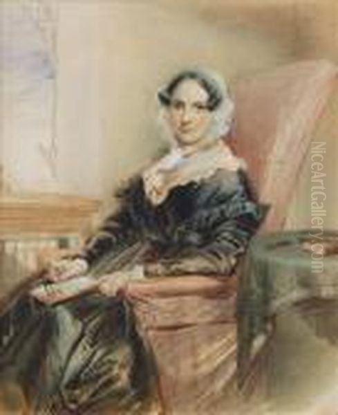 Portrait Of A Lady Oil Painting by George Richmond