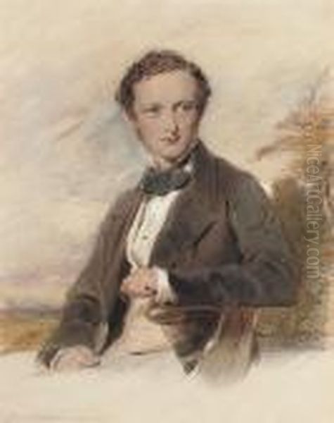 Portraits Of Edward Hugh Leycester-penrhyn; And Vere Leycester-penrhyn Oil Painting by George Richmond