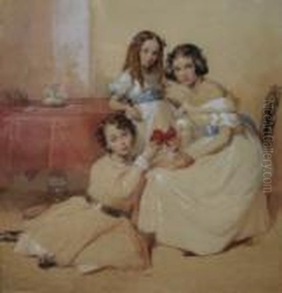 Stevenson Arthur Blackwood, Half Sister Lucy Pauline Wright And Sister Cece Blackwood by George Richmond