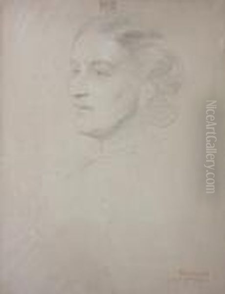 'mrs. Thompson, Wife Of Archb(isho)p Of York';portrait Of A Gentleman, Bust Study Oil Painting by George Richmond