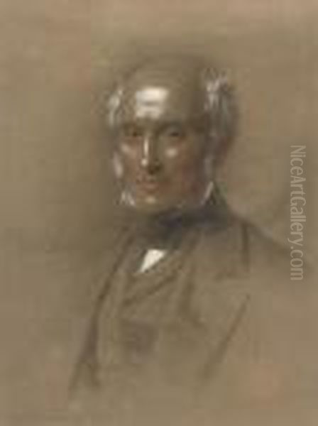 Portrait Of Henry Dawson Dawson-greene, Bust-length, In Formaldress Oil Painting by George Richmond