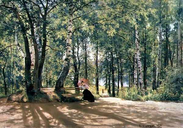 At the Summer Cottage, 1894 Oil Painting by Ivan Shishkin