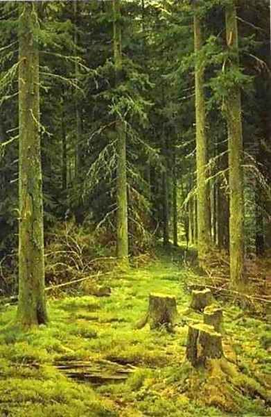 Coniferous Forest 1873 Oil Painting by Ivan Shishkin