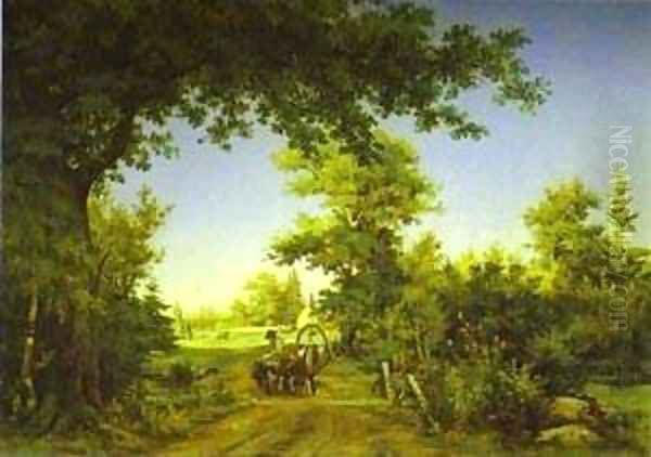 View In The Vicinity Of St Petersburg 1856 Oil Painting by Ivan Shishkin