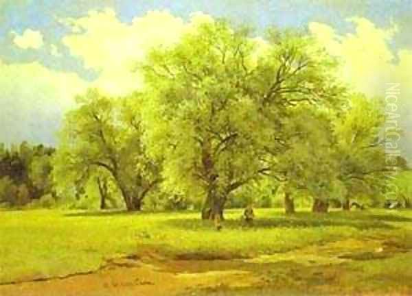 Willows Lit Up By The Sun 1860s-1870s Oil Painting by Ivan Shishkin