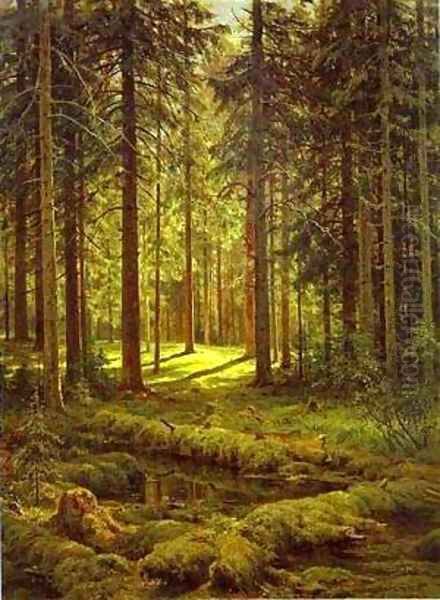 Coniferous Forest Sunny Day 1895 Oil Painting by Ivan Shishkin