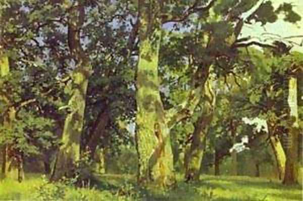 Oaks Evening Study 1887 Oil Painting by Ivan Shishkin