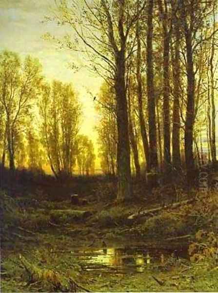 Twilight After Sunset 1874 Oil Painting by Ivan Shishkin