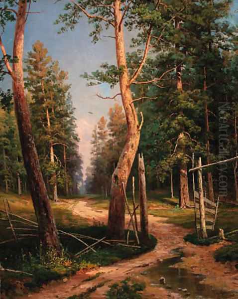 A path in a wood Oil Painting by Ivan Shishkin