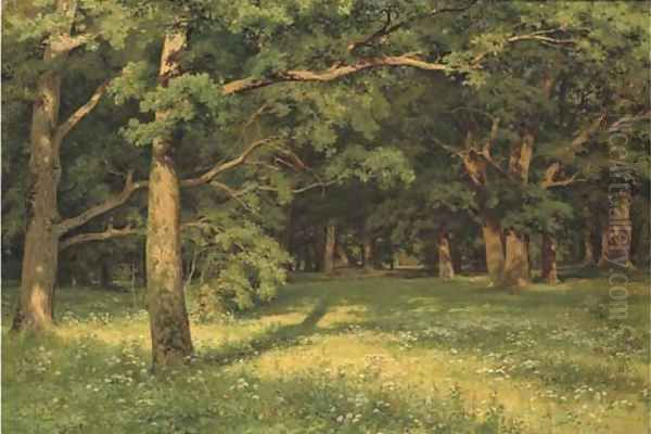 Forest clearing Oil Painting by Ivan Shishkin