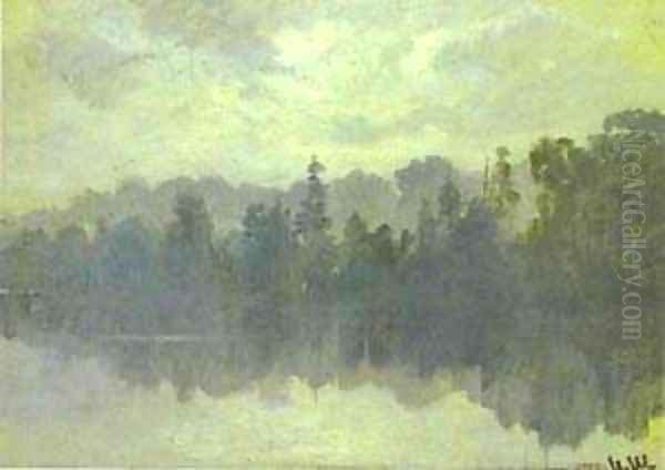 Krestovsky Island Shrouded In Mist Oil Painting by Ivan Shishkin